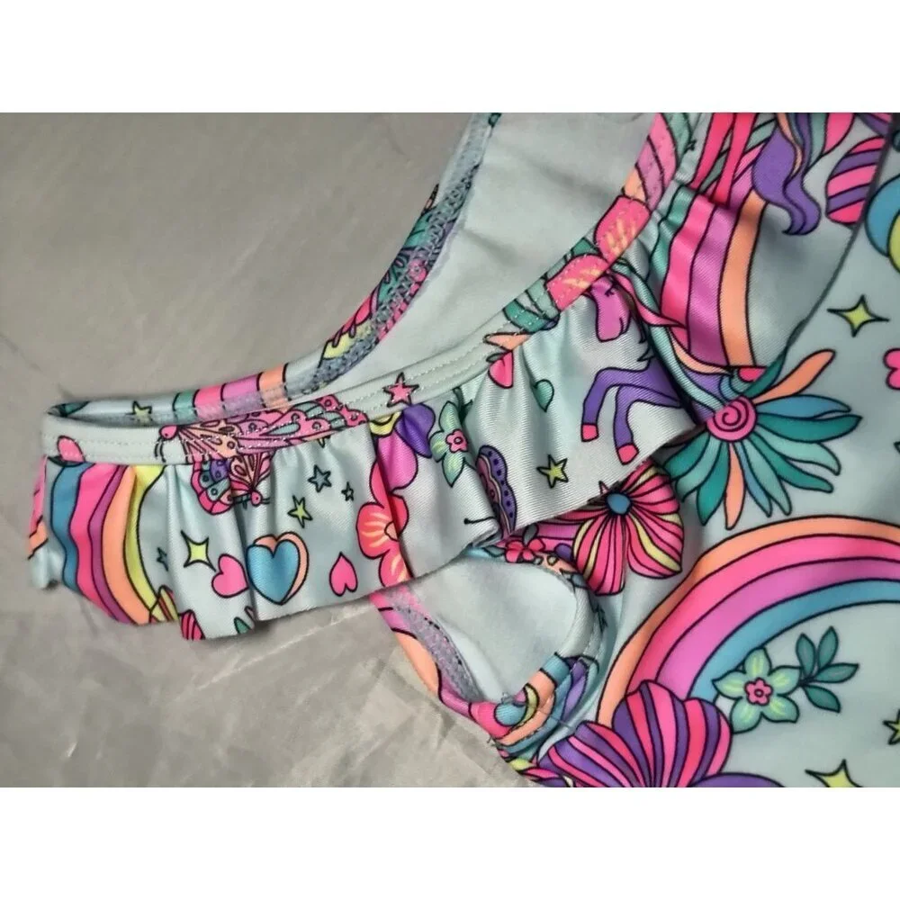 Okie Dokie Girls Size 18 Months Two Piece Magicorn Land Swimming Outfit